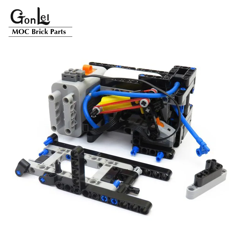 ใหม่การวิเคราะห์ Pneumatics MOC อัตโนมัติมอเตอร์คอมเพรสเซอร์บล็อกตัวต่อชุด DIY อิฐของขวัญของเล่นที่มีนิวเมติก Airtank