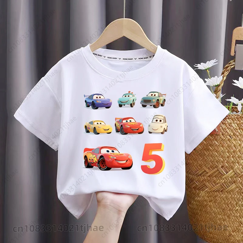 ديزني سيارات البرق ماكوين الاطفال بلايز للطفل 1-9 حفلة عيد ميلاد تي شيرت الأولاد تي شيرت تيز طفل حفلة الأطفال بلايز #3