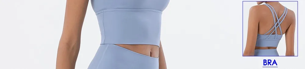 Damen Naked Feeling 2-teiliges Fitness-Set – nahtloser Sport-BH und Leggings mit hoher Taille, stoßfeste, atmungsaktive Fitness-Kleidung, S-XL – Detail 2