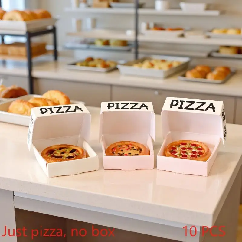 10 Stück Niedliche Puppenhaus-Miniatur Simulierte Küchen-Lebensmittel-Spielzeuge Pizza-Modell Heimdekoration Kinderspielzeug Mikro-Landschafts-Ornamente Geschenke