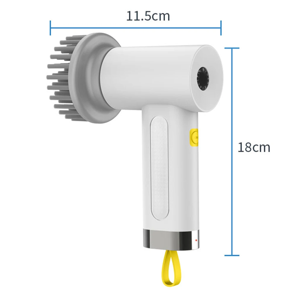 Electric Spin Scrubber Portable Cordless Power Cleaning Brush for Bathroom Kitchen Sink IPX6 Waterproof 2 Rotating Speeds 3 Head