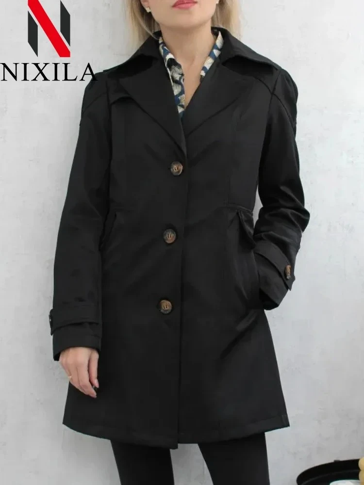 Women Casual Windbreaker Version of The Long Windbreaker Tops Korean Fashion Ladies Elegant Coats Jackets Trench Female Clothing