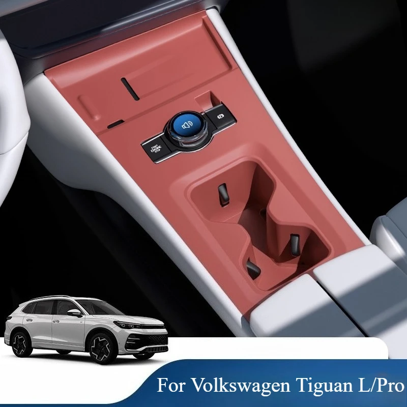 For VW Tiguan L/Pro, Gear & Cup Holder Silicone Protector, Center Console Interior Modification Pad