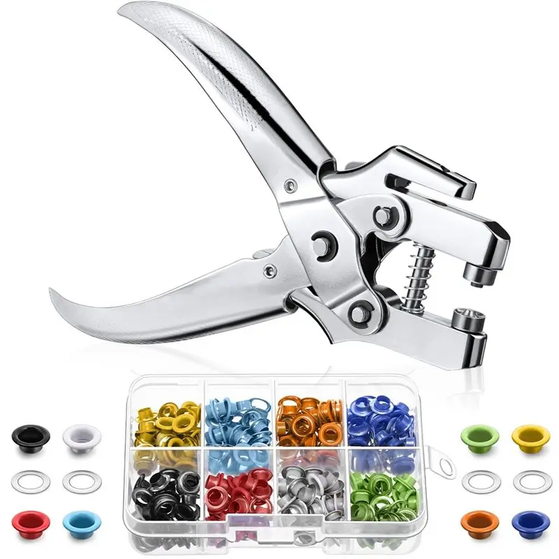 

3/16 Inch Grommet Tool Kit Grommet Eyelet Plier Set Eyelet Hole Punch Pliers Grommet For Shoes Clothes Bags Fast-