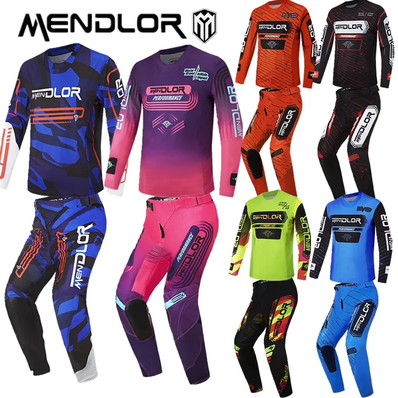 

2025 MENDLOR new off-road motorcycle racing suit, mountain bike riding set, breathable quick drying riding suit