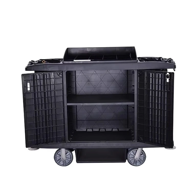 Troli Pelayan Hotel Multifungsi 4 Roda, Troli Pembersih Hotel