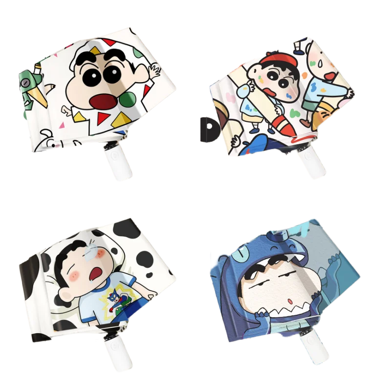 

Bandai Crayon Shin-chan Cartoon Hand Folding Umbrella Upf50+ Vinyl Sunscreen Automatic Parasol Small and Portable Girls Gift