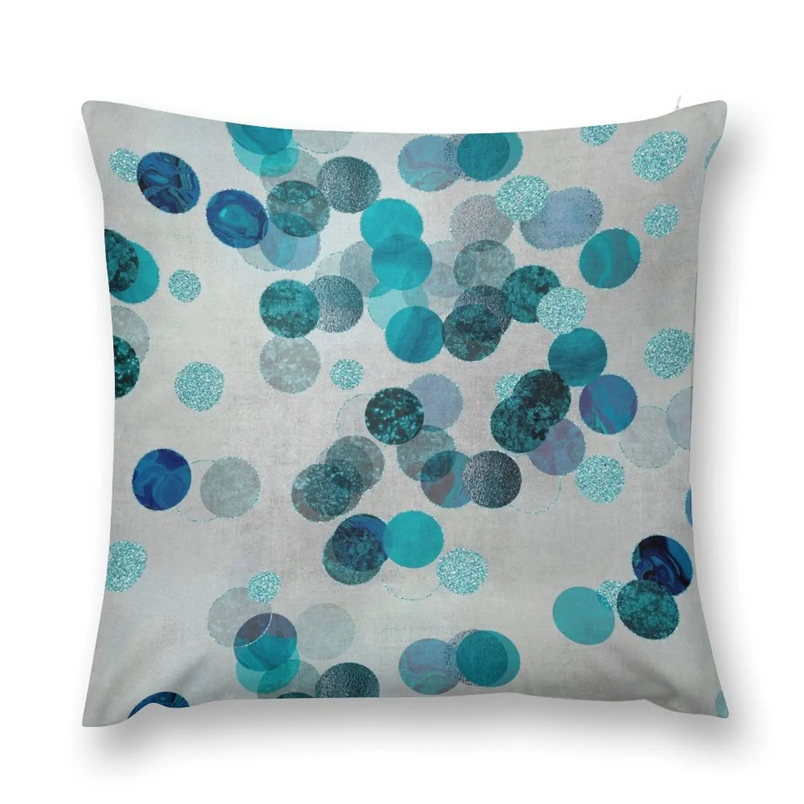 

Shiny Glamour Dots Blue Aqua Teal Pattern Glitter Glam Throw Pillow Throw Pillow Pillow Cover