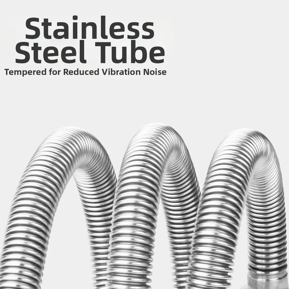 304 Stainless Steel Corrugated Pipe 40cm G1/2 DN15 for Plumbing Fixtures with Threaded Connection and Protective End Cap