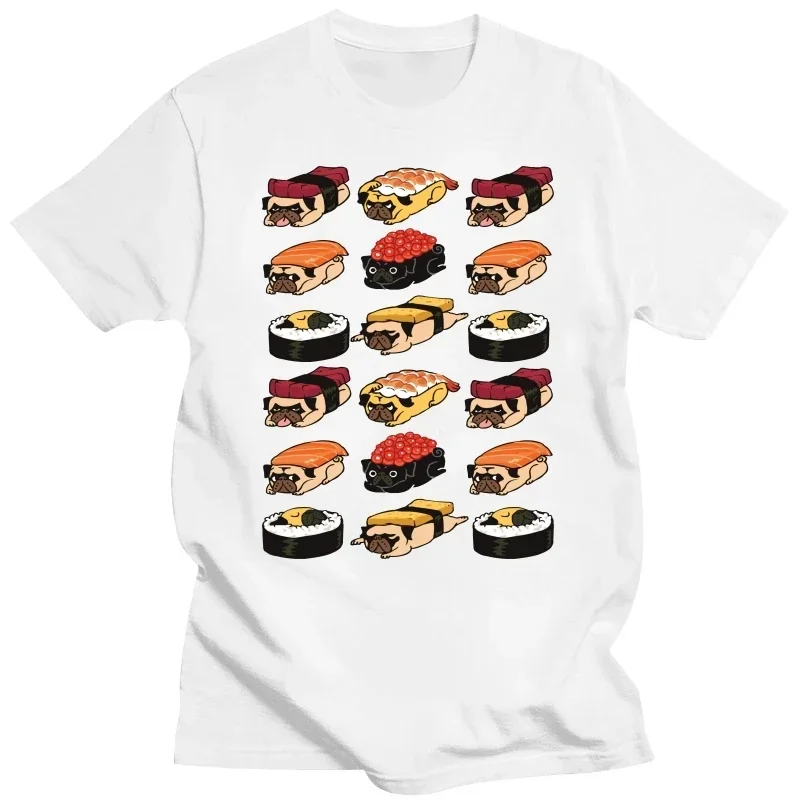 Sushi Pug Funny T-shirt Women Funny Top Interesting Casual Summer T-shirt Short Sleeve Graphic T Shirts Women Clothing Y2K Top