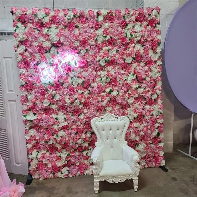 

1 Piece Silk Rose Flower Wall Decor Artificial Home Decorative Backdrop for Wedding Scene Stage Backdrop Christmas Decorations