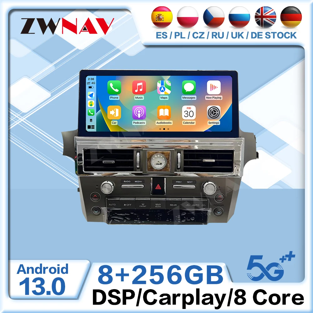 Car Radio Stereo 12.3 Inch Screen Carplay For Lexus GX400/460 2010-2021 Android 13 GPS Navigation Multimedia Player Head Unit