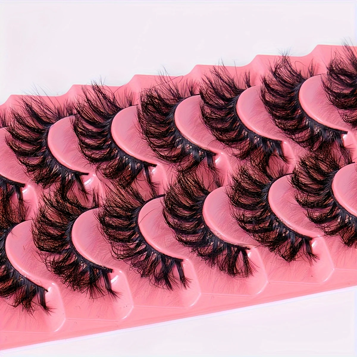 7 PAIRS faux Lashes Fluffy False Eyelashes17mm Full Wispy Lashes 8D Volume Curly Fake Eyelashes 7 Pairs Faux Mink Lashes Multipa