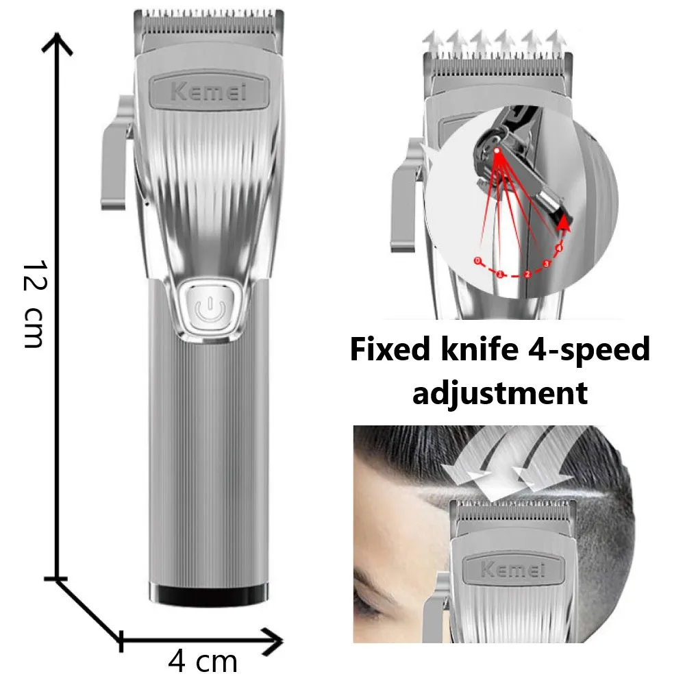 Kemei-K32 перезаряжаемый триммер для волос, профессиональная электрическая Беспроводная Регулируемая машинка для стрижки бороды, Парикмахерская Машинка для стрижки волос, набор