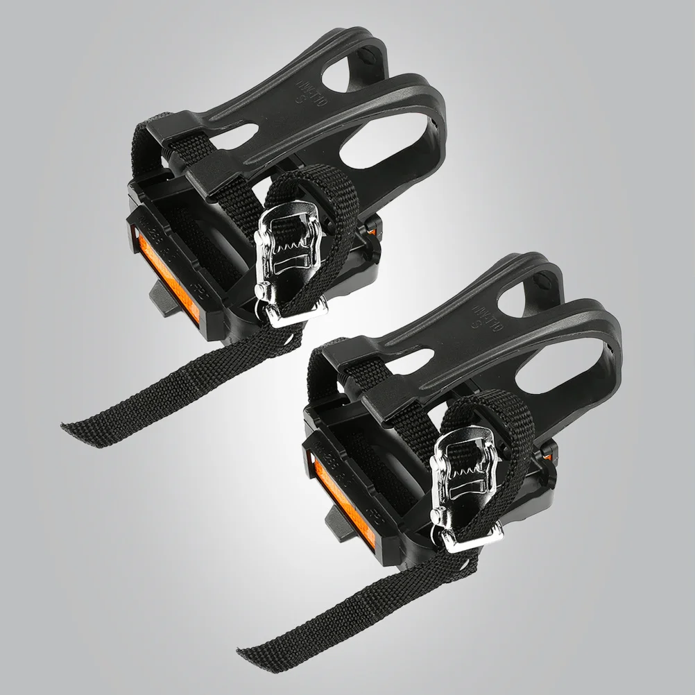 

1Pair Bike Pedal Toe Clip Nylon Strap Belts Black Sturdy Cycling Road Mountain Clip Covers for Pedals with Removable