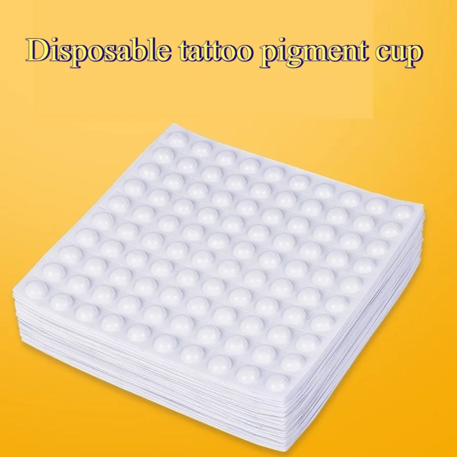 

200pcs/2sheets Tattoo Tearable Pigment Cup, Disposable Glue Pigment Cup Color Palette, Suitable Tattoo Artists and Beauticians