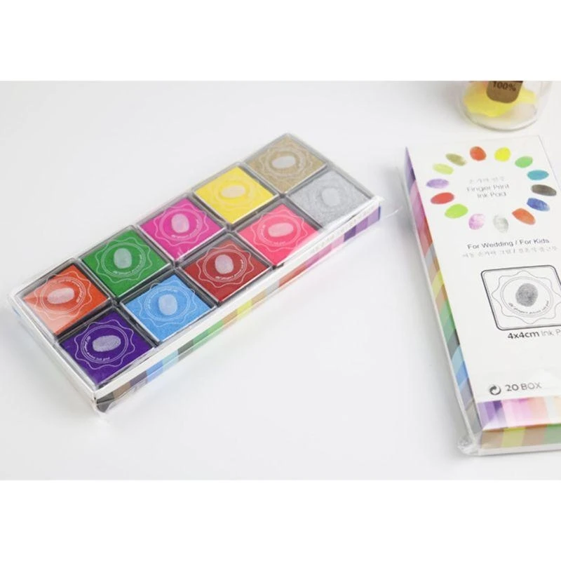 20 Colors Pad DIY Scrapbooking Album Finger Painting Inkpad Stamps Sealing Decoration