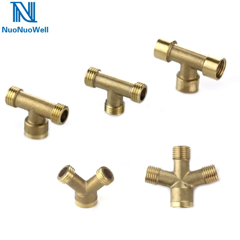 1PC M14*1.5 Copper Connector 1/4\'\' 3 Way 4 Ways Brass Adapter PT Screw Electric Washer Sprayer Connectors