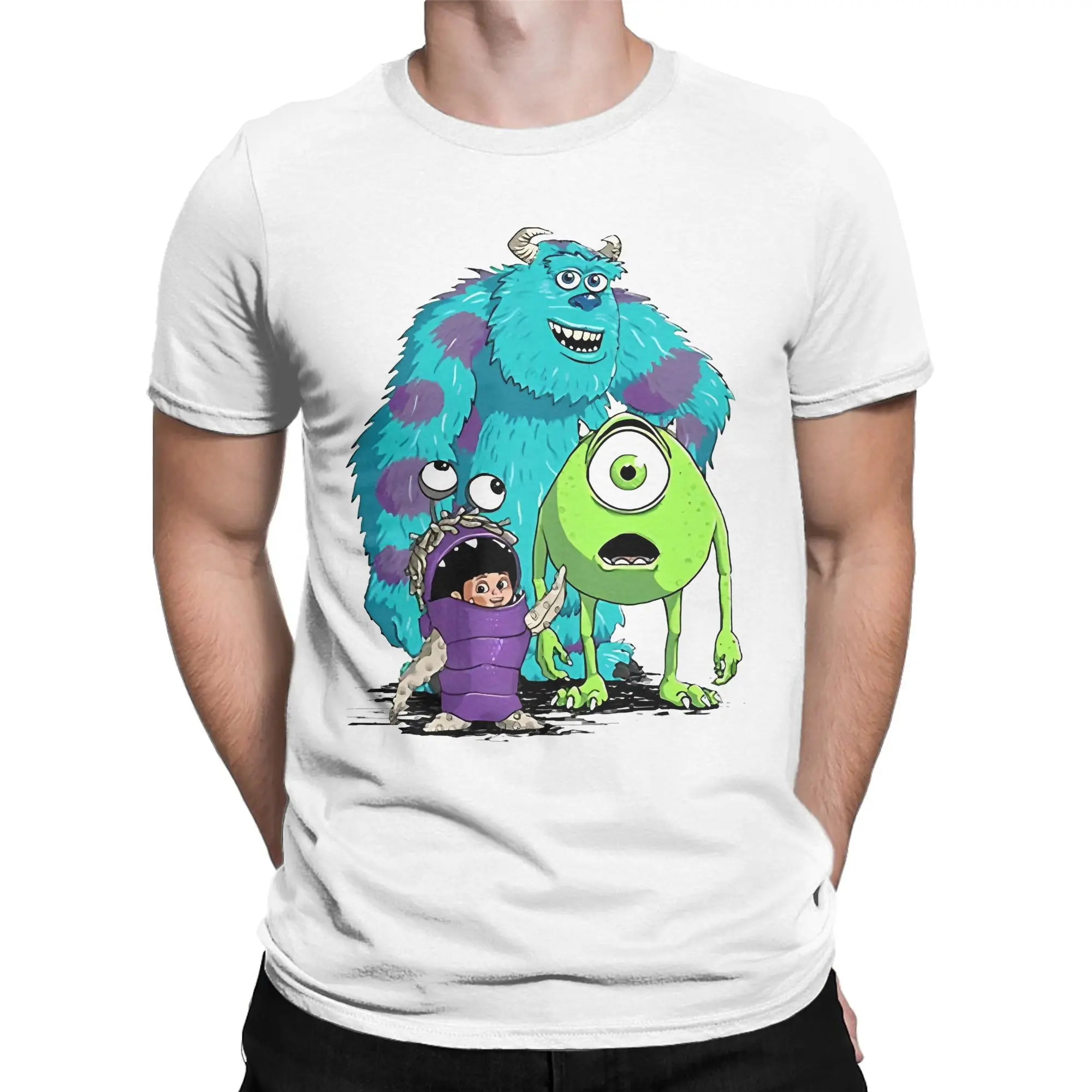 Monsters University Sullivan Boo T Shirts Men Cotton Awesome T-Shirts Round Collar Funny Cartoon Tees Short Sleeve Tops Adult