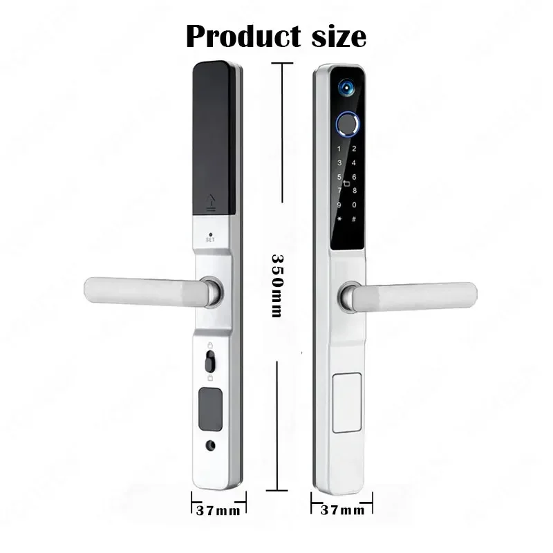 Cerradura de puerta inteligente electrónica Wifi con cámara, aplicación remota, Control, manija biométrica, timbre, cerradura de puerta Digital corredera de aluminio