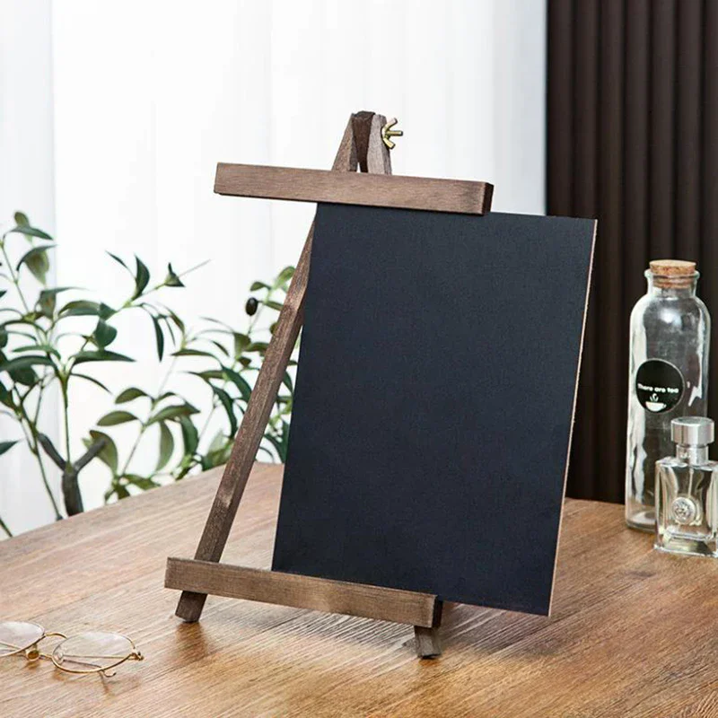 Vintage Small Blackboard Counter Message Board Desktop Decoration Wooden Blackboard Stall Hand-painted Sign Message Board