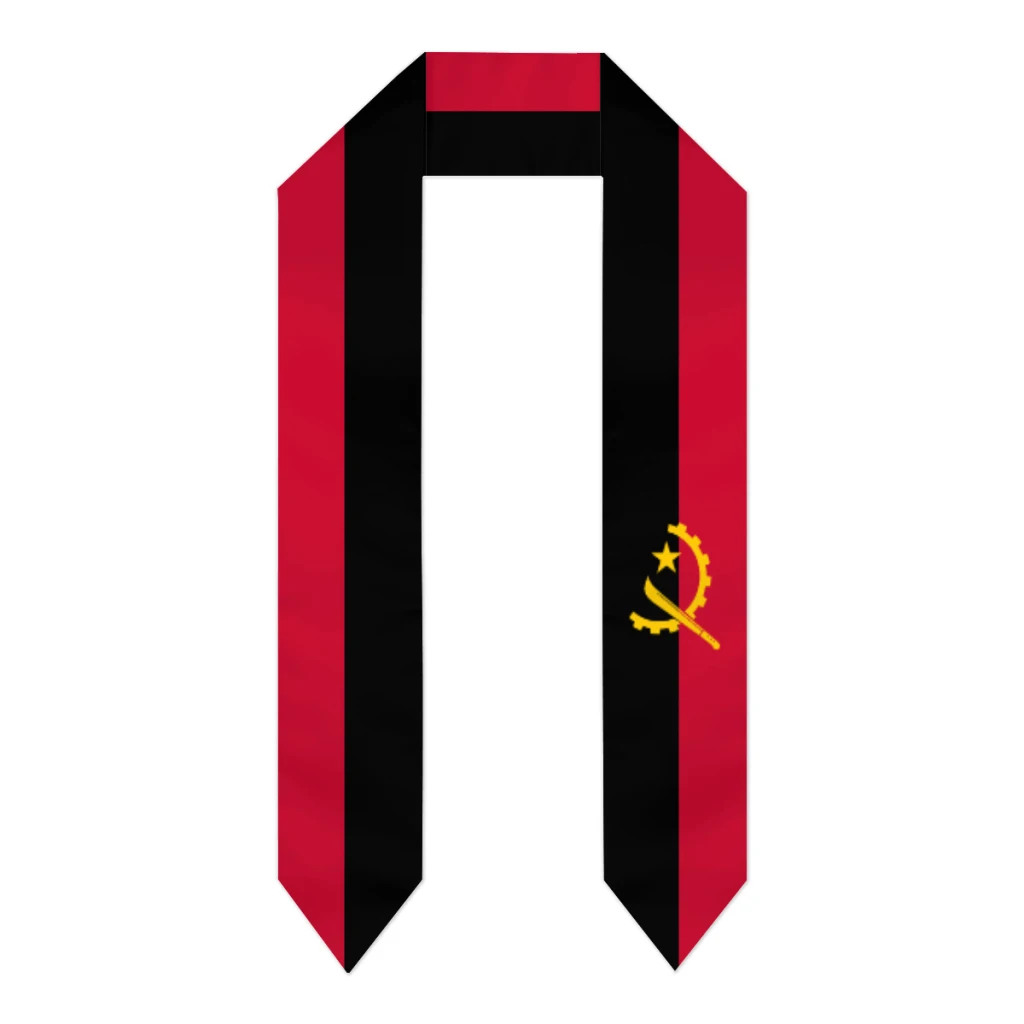 

Graduation Sash Angola Flag scarf Shawl Stole Sapphire Blue with Star Stripe Bachelor Gown Accessory Ribbon 180*14cm