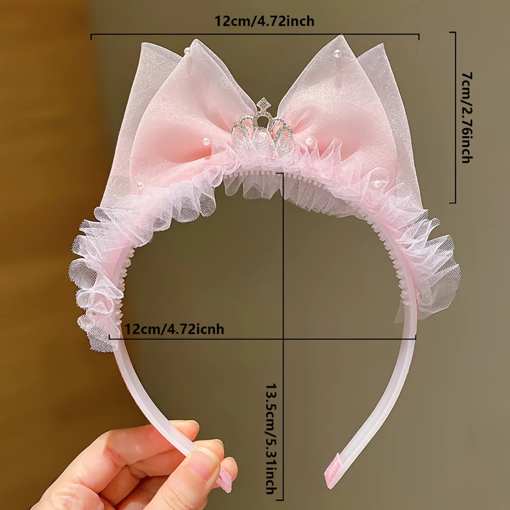 1/2 pieces of sweet crown headband, super fairy kidsren\'s cute bow lace headband hair accessories, little princess super cute he