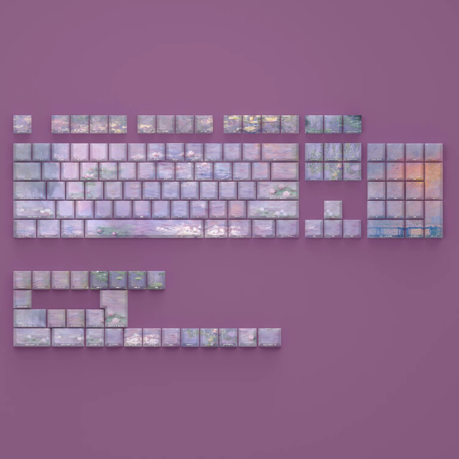 

130-клавишные колпачки для клавиш Lotus Cherry Profile, милые колпачки для клавиш с подсветкой в стиле аниме DYE-SUB PBT, колпачки для механической клавиатуры MX 60/61/68