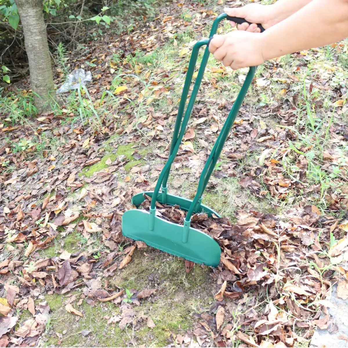 

Large Garden Accessory Gardening Deciduous Leaf Grass Rake Handle Leaves Cleaning Tool Home Garden Hand Auxillary Sweep Device