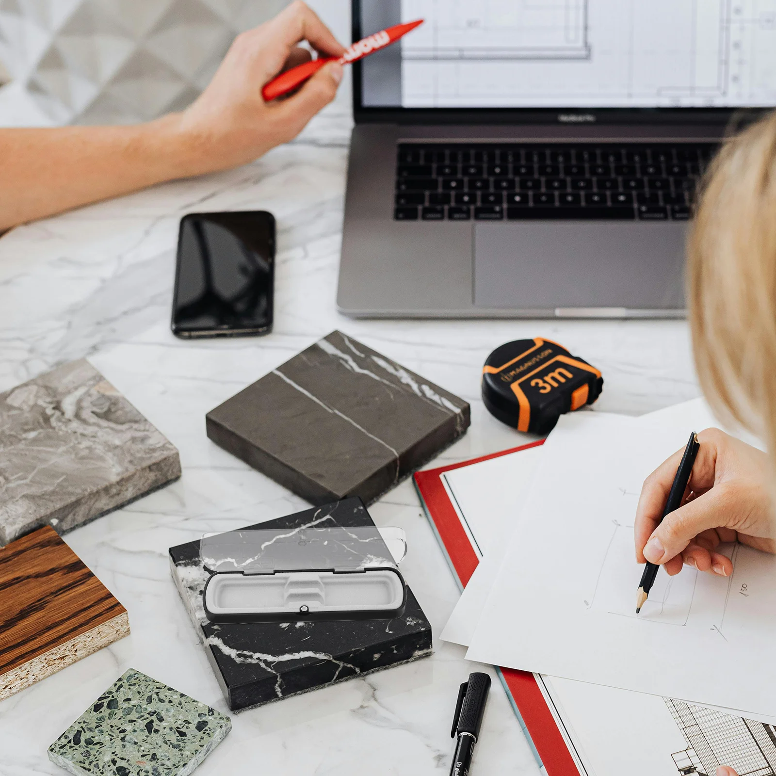 

5Pcs Rectangular Pen Case Transparent Plastic Desktop Organizer Clear Pencil Storage Box for Office Study