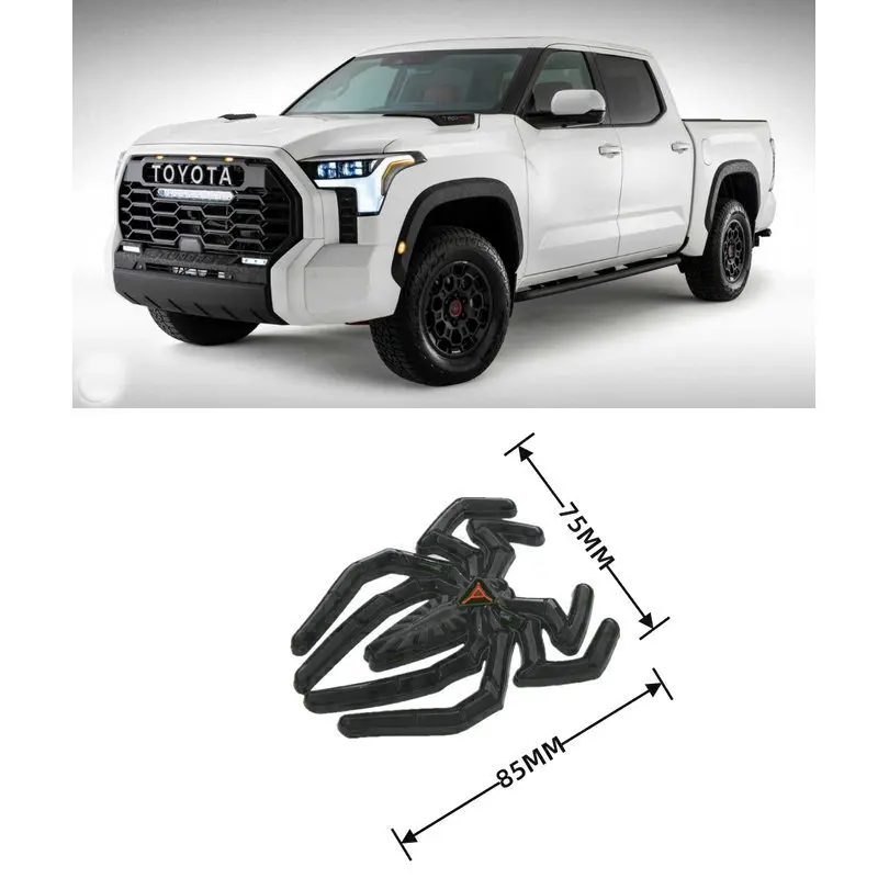 

2pc 3D Metal Black Widow Spider Logo Car Sticker For toyota Tundra 1794 Hilux GR Sport II C-HR