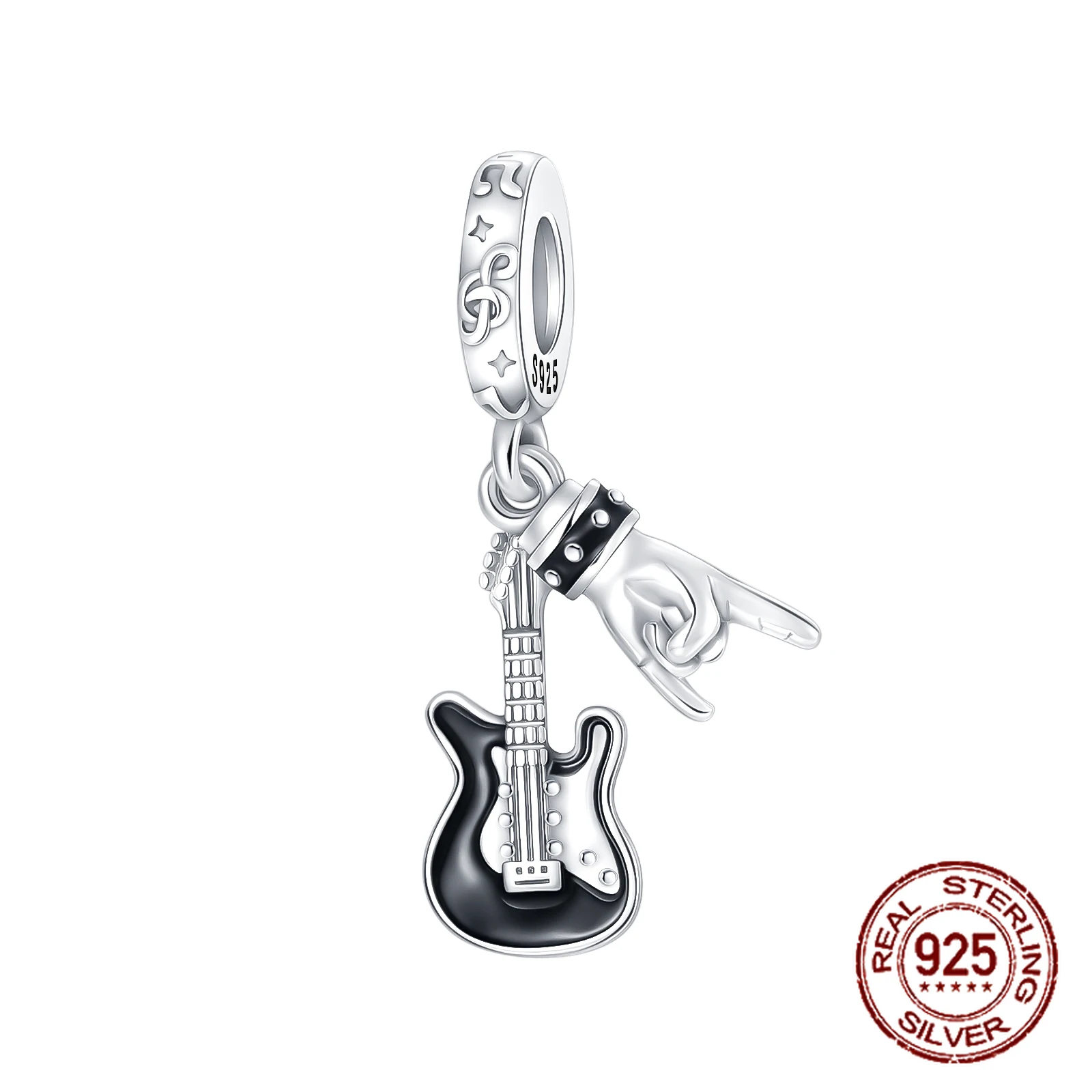 

Лидер продаж, подвески для рок-музыки, гитары, стерлингового серебра 925 пробы, висячий кулон, подходит для браслета, ожерелья, ювелирные изделия «сделай сам»