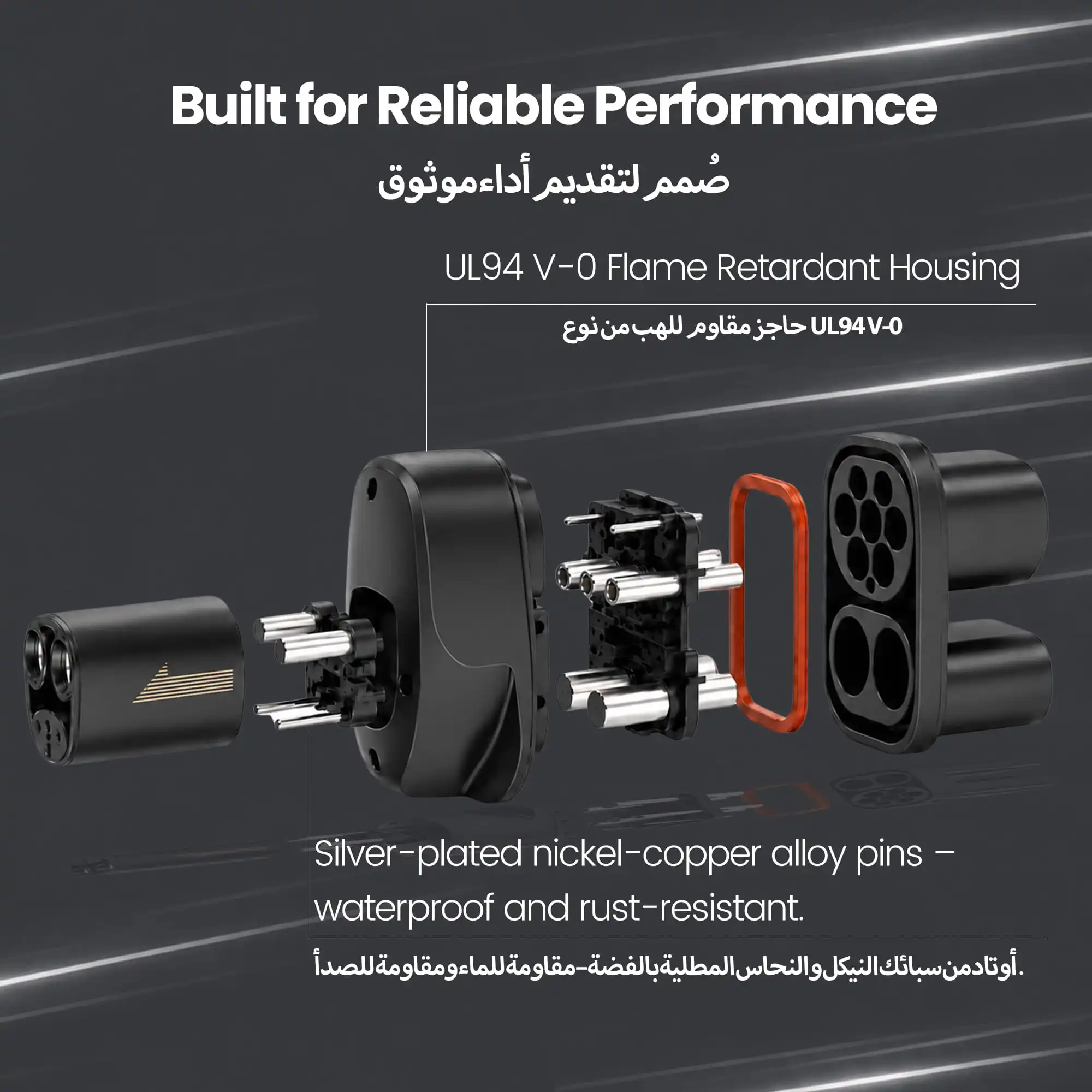 FITMPH Cybertruck-Konverter, 2-in-1-Adapter CCS2+Typ 2 zu NACS Tesla DC&AC, 250kW für Model 3/X/Y/S, max. 250V 32A – Detail 7