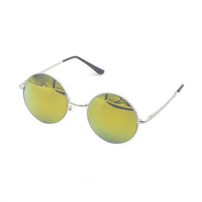 Trendy Metal Round Diffraction Glasses  Gold Coating Lens 3D Glasses