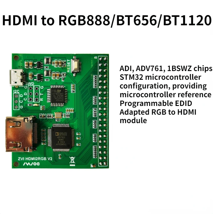 

ADV7611 Development Board HDMI to RGB888/BT656/BT1120 Raspberry Pi Screen Driver