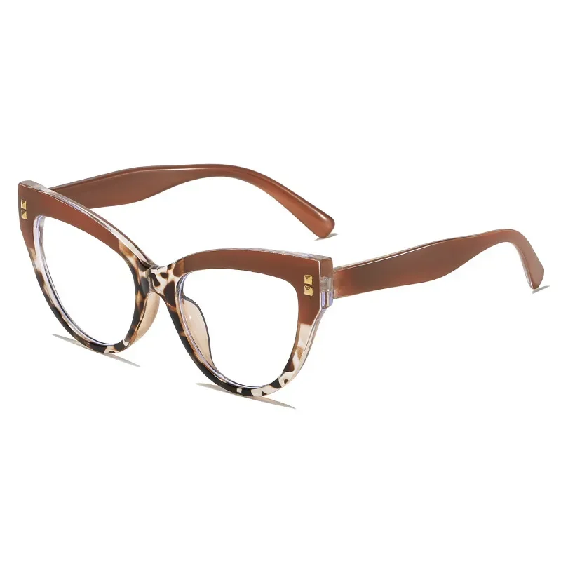 Gafas de ojo de gato elegantes para hombre y mujer, anteojos transparentes de diseñador de marca, anteojos transparentes informales, montura óptica de moda