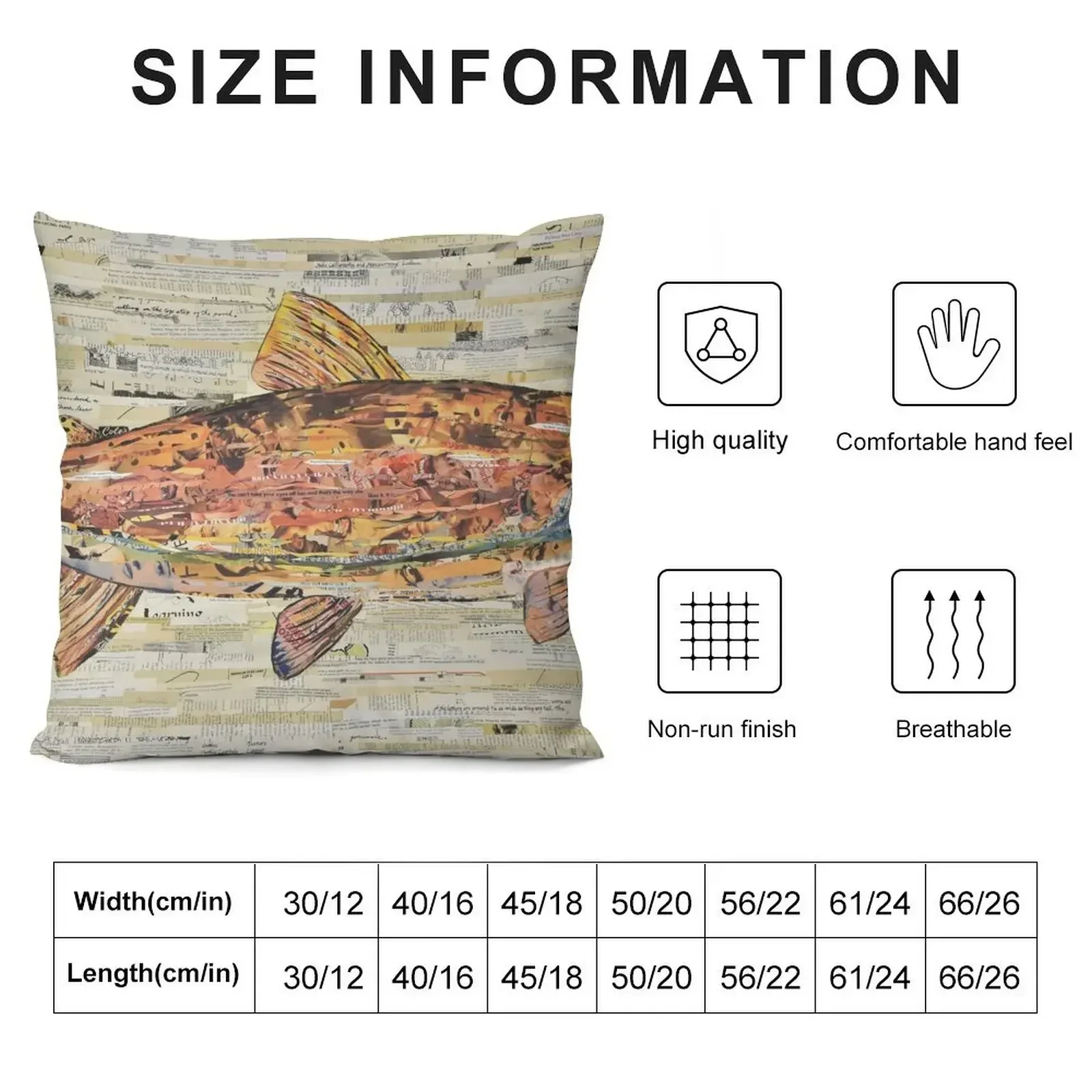 Large Rainbow Trout Collage Art by C.E. White Throw Pillow Cushions Christmas Pillowcase Pillow Cases home decor items pillow