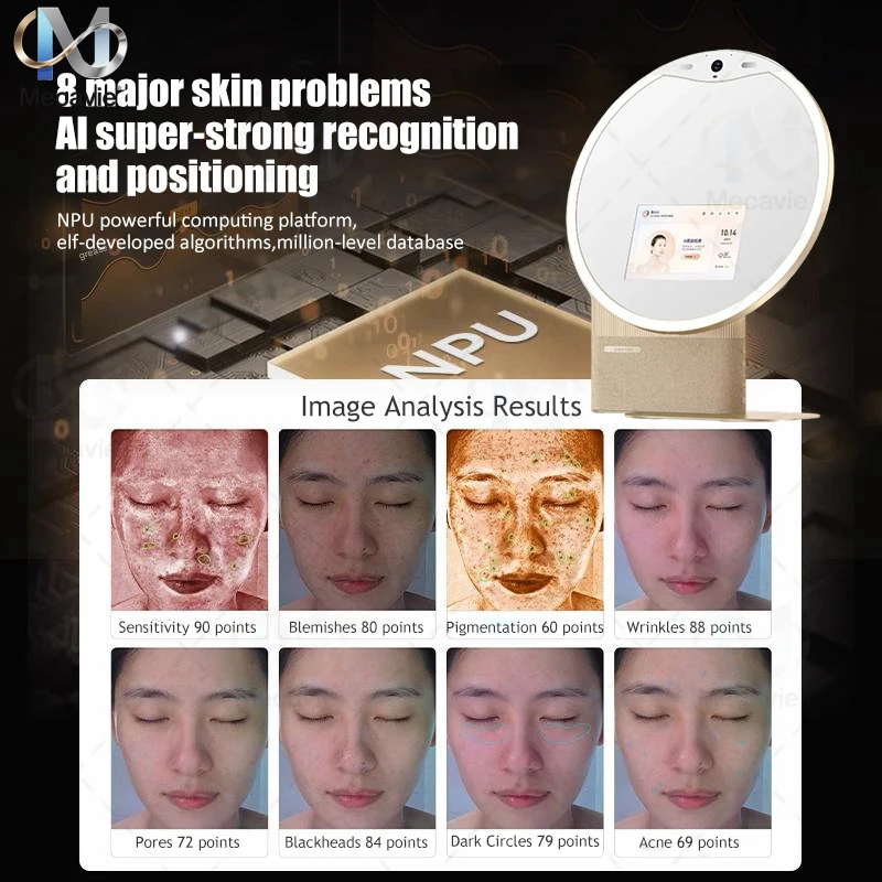 2026 3D AI gezichtshuidanalysator Nieuwste technologie Huidprobleemdetectie 8-spectrum professionele schoonheidssalonapparatuur