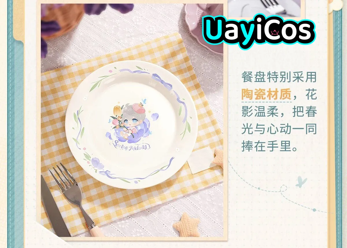 In Stock Official Love and Deepspace Caleb Sylus Rafayel Ceramic Plate Kitchen Supplies Plate Spring Melody Series Anime Game T