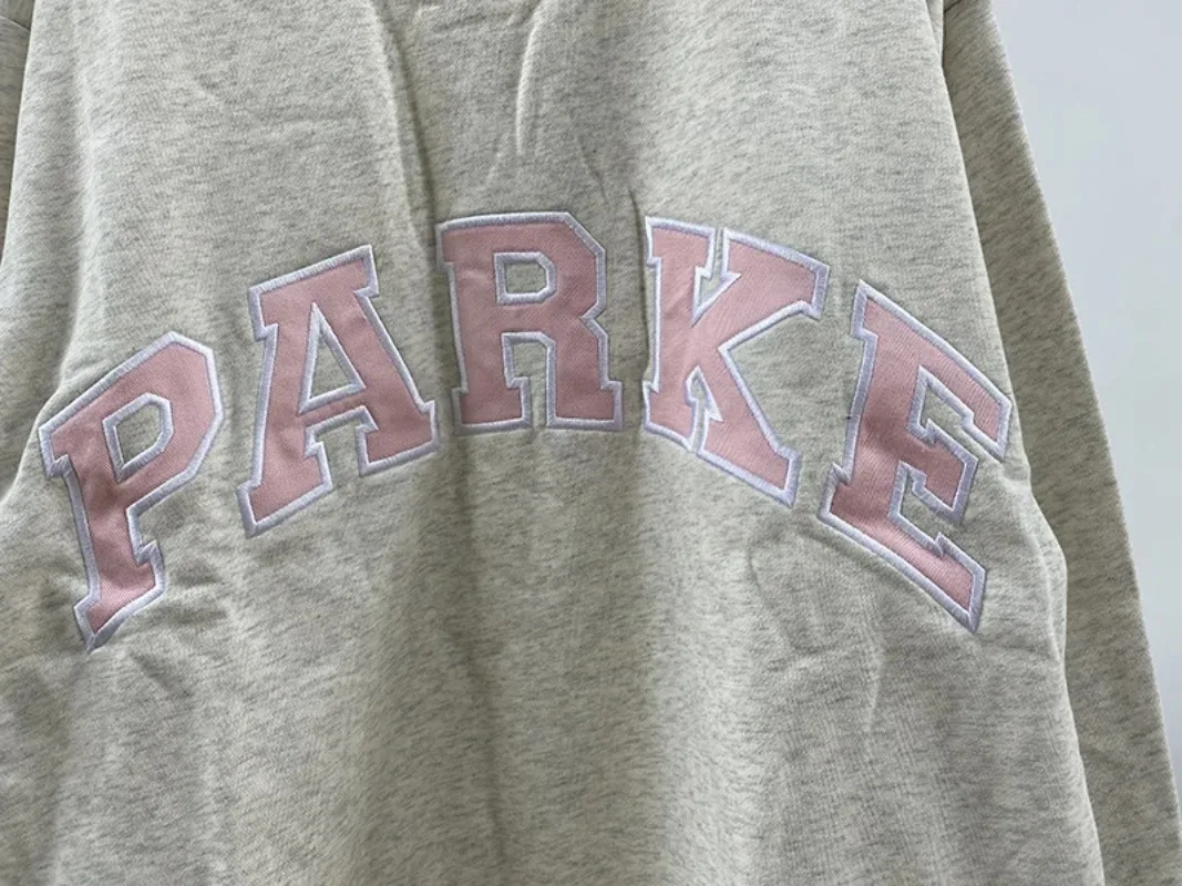 Autumn Winter Women's Pullover Hooded Sweatshirt with Letter Print and Zipper Closure
