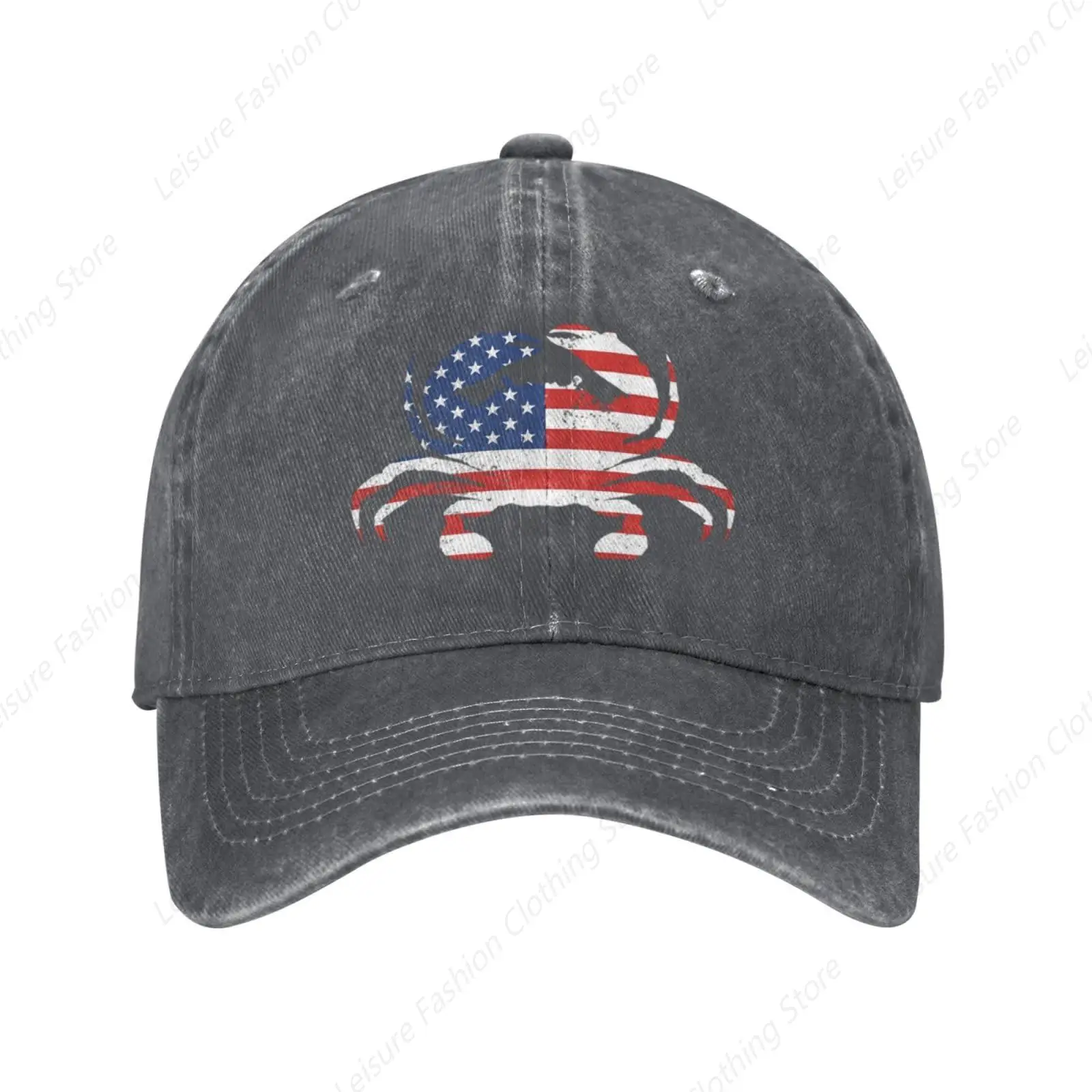 

Vintage American Flag Crab Animal Funny Gifts Hats Baseball Cap Trucker Mesh Dad Hat