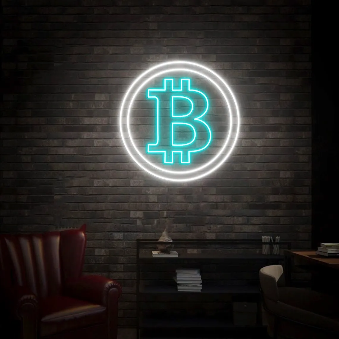 Bitcoin Neon Sign Home Wall Art Decor Neon Sign BTC Bitcoin Decor Neon Sign