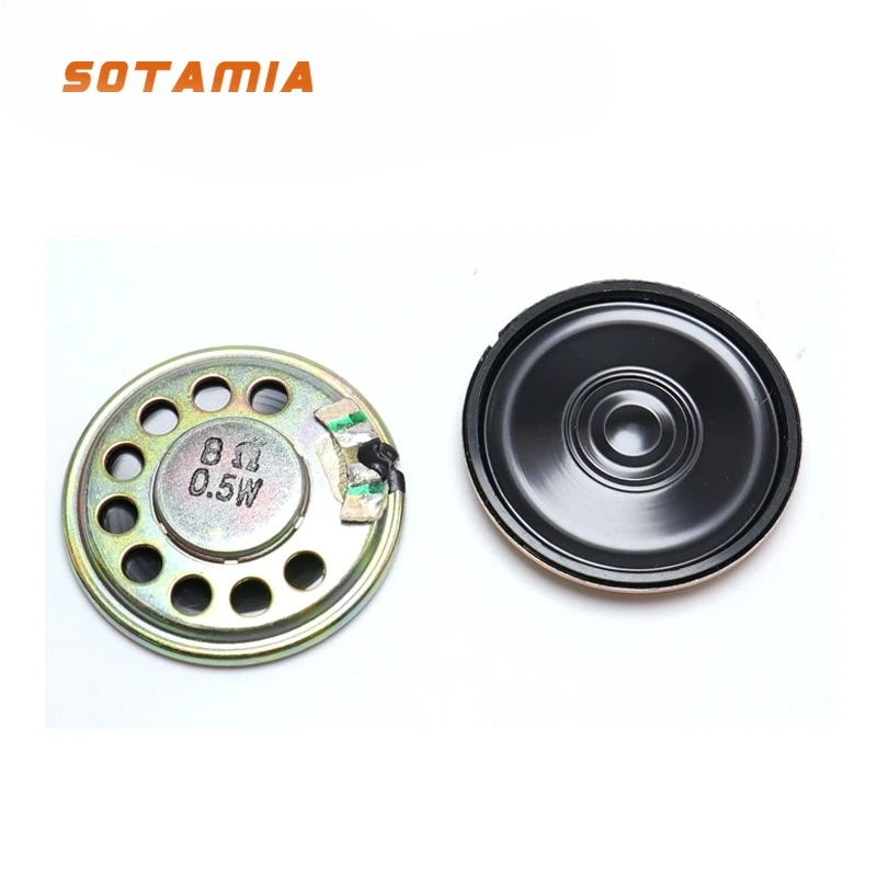 SOTAMIA 2Pcs 30mm Ultra-thin Speaker 8 Ohm 0.5W Internal Magnetic Audio Speaker 8R0.5W Toy Doorbell Walkie-talkie Loudspeaker