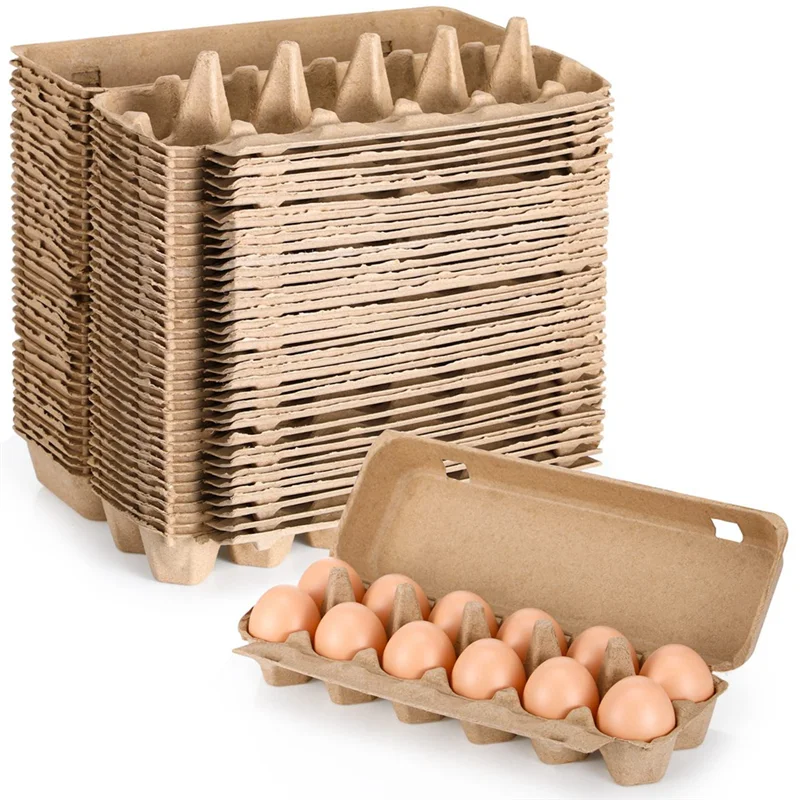 20PCS Cardboard Egg Cartons Blank Paper Pulp Egg Cartons One Dozen Egg Cartons Container Empty Egg Tray Pulp Egg Holder HOT