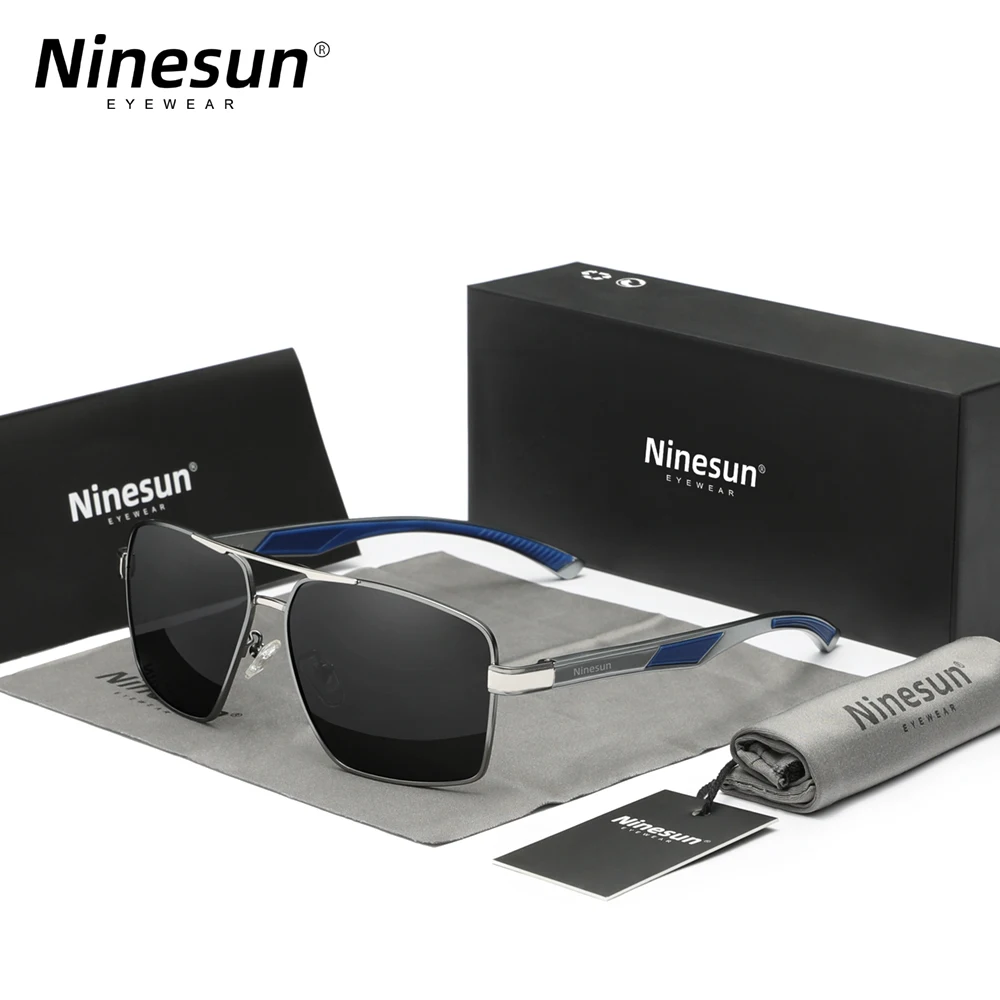 

NINESUN Men's Polarized Sunglasses Fashion Driving Sunscreen Glasses Anti-UV400 Rectangular Causal Fishing Outdoor Eyewear