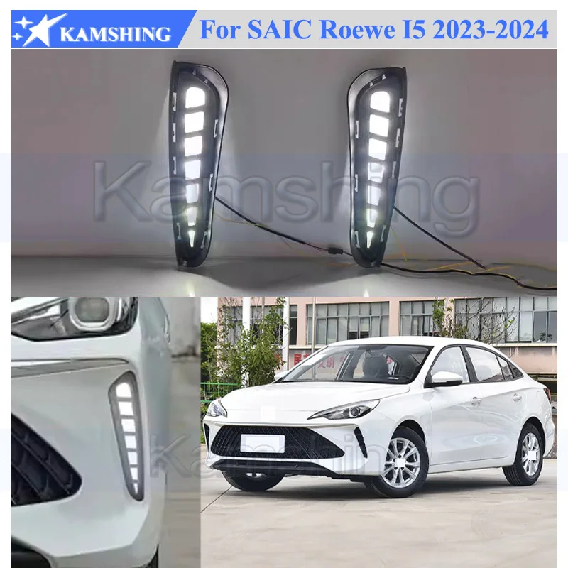 Kamshing 1 Set Modifying LED Daytime Running Light DRL For SAIC Roewe I5 2023-2024 Front Fog Light Fog Lamp Daytime Light