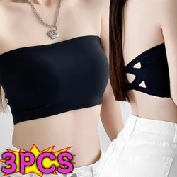 3PC Women Sexy Strapless Anti-slip Bra Solid Invisible Push Up Bras Wireless Seamless Underwear Without Straps Bralette Lingerie