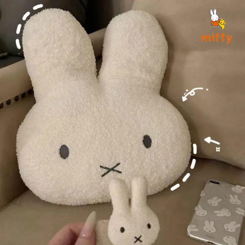 

New Miffy Plush Doll 40cm Cartoon Comfortable Stuffed Toy Pure White Soft Sofa Cushion Anime Accessories Gift for Girl and Child