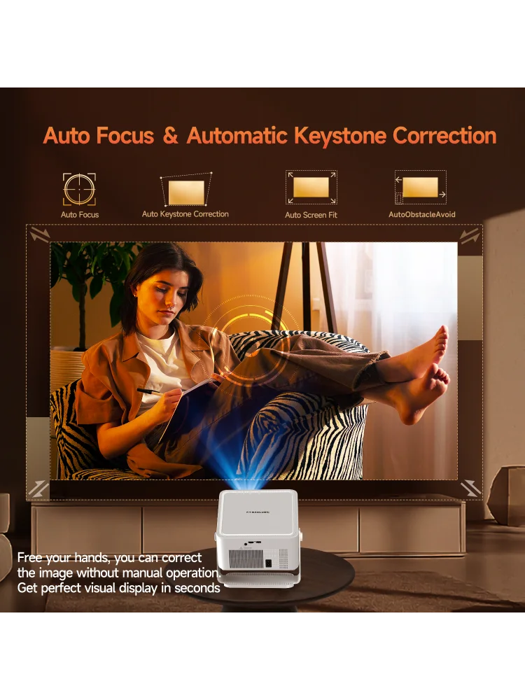 Magcubic HY450MAX 1100ANSI Android 14 Draagbare Outdoor Projector 1080 P Autofocus 8 K Ondersteuning WIFI6 Beam Mini Projector - afbeelding 2