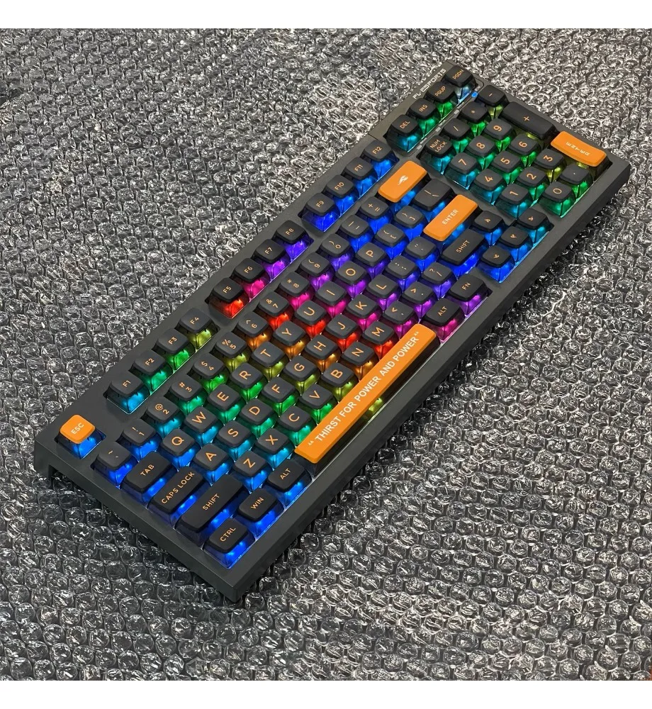 Keycap personalized pudding four-sided transparent PBT keycap black orange color scheme MDA sublimation